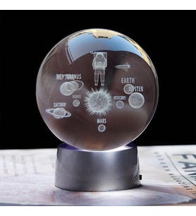 Renk Değiştiren Uzay Temalı Işıklı Cam Küre 8cm*6cm