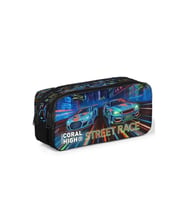 CORAL HIGH 31059 RENKLİ YARIŞ ARABASI DESENLİ İKİ BÖLMELİ KALEM ÇANTASI