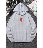 Unisex Ateş Avatar Baskılı Sweatshirt (Gri)