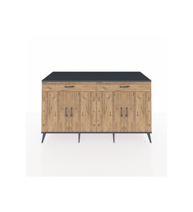 Kronos Konsol 4 Raflı 2 Çekmeceli 4 Kapaklı 176x59x99 Antrasit-Çam