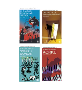 Dünyalar Savaşı + Sarı Odanın Esrarı + Korku + Gömülü Şamdan- 4 Kitap Set - Iş Bankası Özel Set