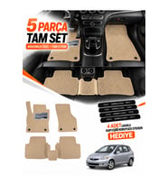 HONDA JAZZ-HATCHBACK (2002-2008) Uyumlu EVA Oto Paspas Metal Topukluklu Havuzlu Bej