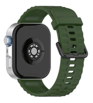 Huawei Watch Fit 4/Fit 4 Pro/Fit 3 Kordon Silikon Dalga Desen Şerit Band 23 (Fit (Koyu Yeşil)