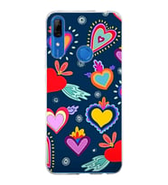 PrintiFy Huawei P Smart Z ile Uyumlu 1mm Slim Fit Retro Renkler 3 Baskılı Şeffaf  Kılıf
