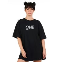 Unisex Baskılı Oversize T-Shirt - Siyah