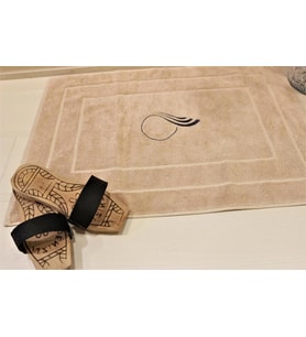 Ender Home 50x70 Paspas Açık Kahve Jakarlı Nakışlı Banyo Ayak Paspası (Açık Kahverengi)