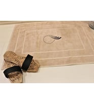 Ender Home 50x70 Paspas Açık Kahve Jakarlı Nakışlı Banyo Ayak Paspası (Açık Kahverengi)