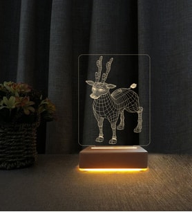 Geyik Tasarımlı Lamba Kişiye Özel İsimli 3d Led Masa Lambası Doğum Günü Hediyesi Lamba