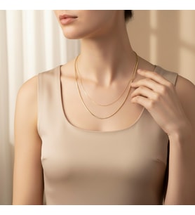 STİL İNCİSİ/XUPING JEWELRY İKİ SIRALI ZİNCİR MODEL KOLYE