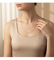STİL İNCİSİ/XUPING JEWELRY İKİ SIRALI ZİNCİR MODEL KOLYE