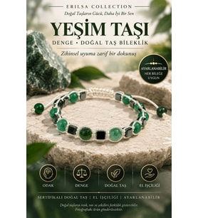 Sertifikalı Odaklanma Denge Huzur Uyum Başarı Doğal Taş Bileklik - Yeşim Taşı