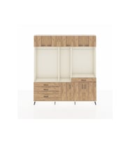 Arges Gardrop 8 Raflı 4 Çekmeceli 3 Askılı 220x30x243 Aytaşı-Çam