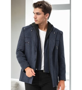 K9532 DEWBERRY ERKEK KABAN-DİAGONAL LACİVERT