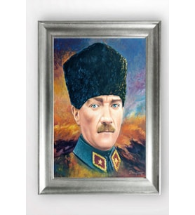 Gümüş Çerçeveli Atatürk Tablo a442