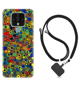 Tecno Camon 16 18P Pova Kılıf Boyun Askılı Silikon Nazar Boncukları 1746