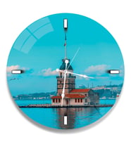 Kız Kulesi Cam Saat - 40 cm