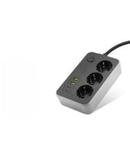 Topraklı Termal Akım Korumalı Uzatma Kablosu Anahtarlı 3 Priz 2 Usb 1 Type-c 2 M Siyah SH4626