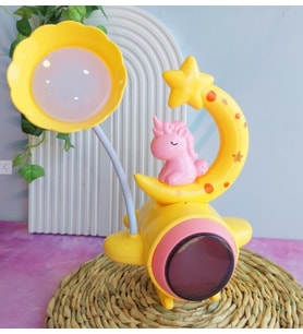 Çocuk Odası Ay ve Unicorn Desenli Gece Lambası