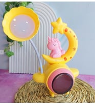 Çocuk Odası Ay ve Unicorn Desenli Gece Lambası