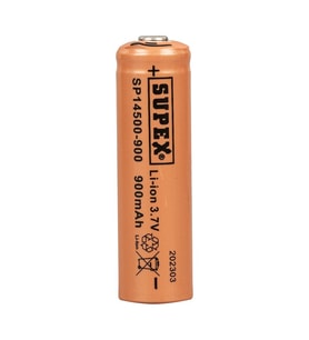 Supex Şarj Edilebilir Başlıklı Pil 14500 3.7 Volt 900 Mah Şarjlı Pil