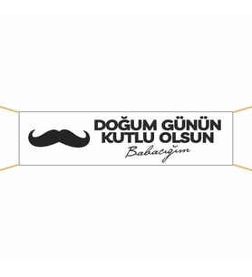 Doğum Günü Pankartı (Babacığım)-7 75x300 cm (Çok Renkli)