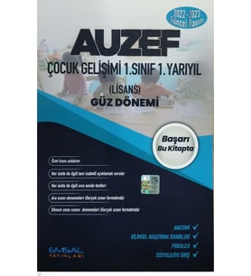 Emsal Yayınları Açıköğretim Aöf 1. Sınıf 1.yarıyıl Auzef Çocuk Gelişimi Güz Dönemi 2022-2023 (Çok Renkli)