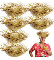 Tropikal Parti Naturel Hasır Hawaii Şapkası 13x36 cm