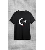 10 Kasım 1938 Atatürklü Tişört, 10 Kasım Atatürk Baskılı Tişört, Siyah %100 Pamuk T-Shirt/Tişört