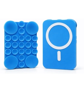 MagSafe ile Uyumlu Vantuzlu Telefon Tutucu – Silikon Octopus Suction Cup Phone Holder, Kılıf Arkasına Yapışan Manyetik Stand, Selfie Video Vlog Çekim için Eller Serbest (Mavi)