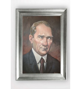 Gümüş Çerçeveli Atatürk Tablo a260