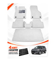 e-biz FORD KUGA 2 (2013-2019) Uyumlu EVA Oto Paspas Bagaj Paspası Dahil Metal Topukluklu Beyaz