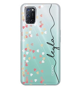 Oppo Dikey Pudra Kalpler Tasarımlı Şeffaf Telefon Kılıfı