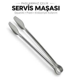 Beylini Paslanmaz Çelik Izgara Maşası Mutfak Servis Maşası Et Tavuk Sebze Kızartma Maşası 1 Adet