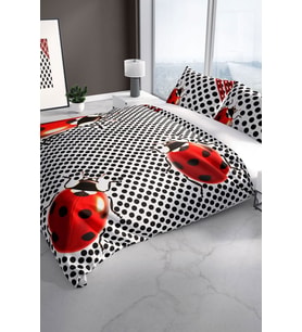 Ladybug 3d Pamuk Saten Çift Kişilik Nevresim Seti