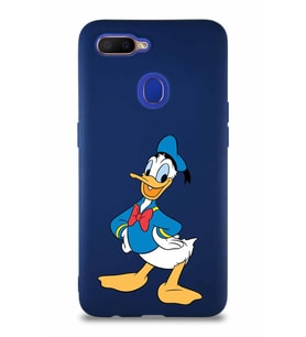 Oppo AX7 Soft Premier Kapak Donald Duck-C Tasarımlı Silikon Kılıf - Lacivert (Şeffaf)
