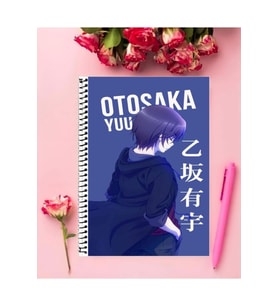 Otosaka Yuu Anime Defter 1 Adet Özel Tasarım A4 Boyutu 21*29 Cm Telli Kareli defter
