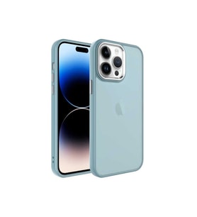 Apple iPhone 14 Pro Uyumlu Kılıf Buzlu Sert PC Zore May Kapak (Mavi)