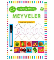 Meyveler Çıkartmalı Aktiviteler Çizgi Çizgi Etkinlik 4 Yaş