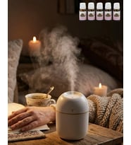 Mini Nemlendirici 5 Esans Hediyeli LED Işıklı Taşınabilir Aromaterapi Buhar Makinesi