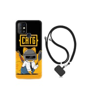 Infinix Hot 10 Kılıf Silikon Desen Boyun Askılı Cat G 1677