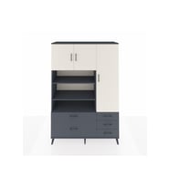 Hyperion Dolap 9 Raflı 5 Çekmeceli 3 Kapaklı 132x44x195 Antrasit-Aytaşı/Antrasit
