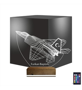 Luvivia Uçak Pilot Kişiye Özel 3D Lamba - Masa Gece Lambası