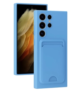 Newface Samsung Galaxy S24 Ultra Kılıf Kelvin Kartvizitli Silikon - Mavi