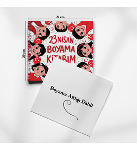 23 Nisan Boyama Kitabı 21x20 cm – 30 Sayfa, Çocuk Etkinlik ve Eğlence Kitabı, Evde ve Okulda
