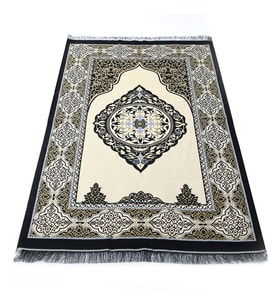 Hediyelik Tafta Seccade Siyah-Gold 68x110 cm - 200 gr