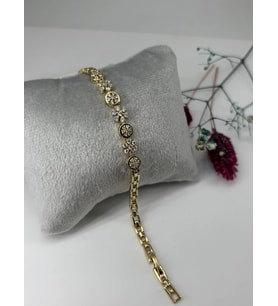 Zirkon Taşlı Pirinç Zirkon Bileklikler 17+2 Cm - Kbl0322