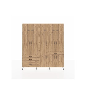 Arges Gardrop 8 Raflı 4 Çekmeceli 3 Askılı 220x30x243 Aytaşı-Çam