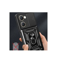 Vivo Y18 Kılıf Pars Lens Yüzüklü Silikon - Siyah