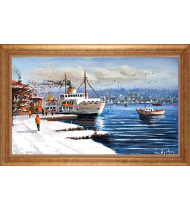 ALTIN ÇERÇEVELİ PASPARTULU TABLO CR1234