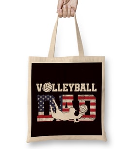 US American Flag Volleyball Dad Father Ball Sports Player Bez Çanta Uzun Saplı